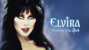 Elvira - Punky Goth Woman Wearing a Big Black Wig 