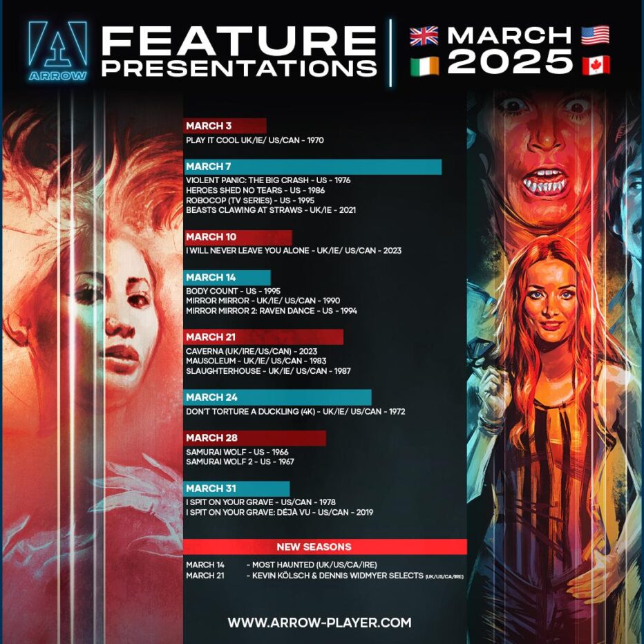 Fulci in 4K, haunted house horrors, a 60s Japanese gem and more on ARROW this March