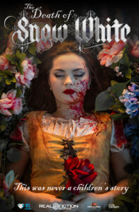 Snow White lying still covered in blood