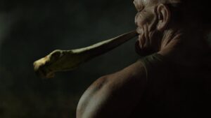 Muscular man seen from behind