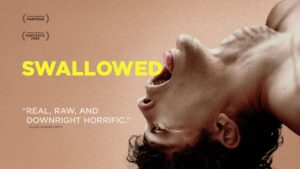 Man lying on their back with mouth wide open