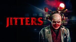 Sinister looking clown smiling