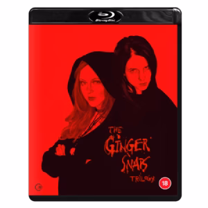 Two young women against a blood red background